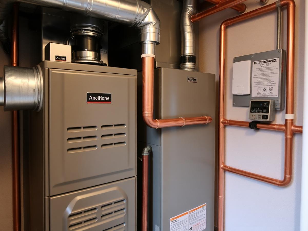 High-efficiency gas furnace installation in an Oshawa home